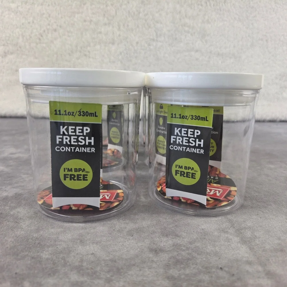 Mr Handy 6pc Airtight Canister Set 11.1oz 330mL Clear BPA Free Food Storage